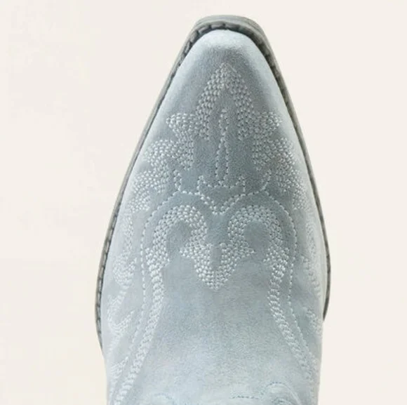Ariat Suede Light Blue Ankle Boots Chandler In Baby Blue Jean Suede Size - Picture 13 of 16